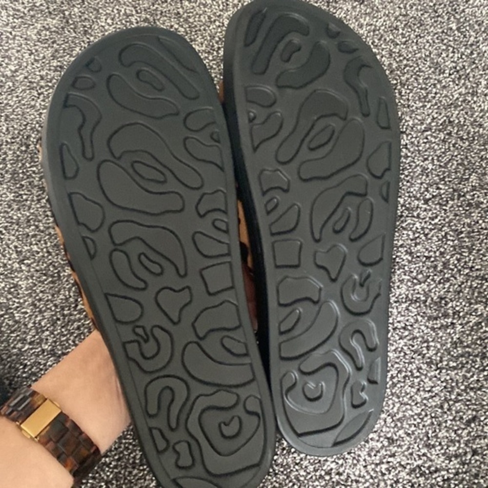 AEROSOLES Leopard Print Slide Sandals in Brown and Black - Picture 11 of 12